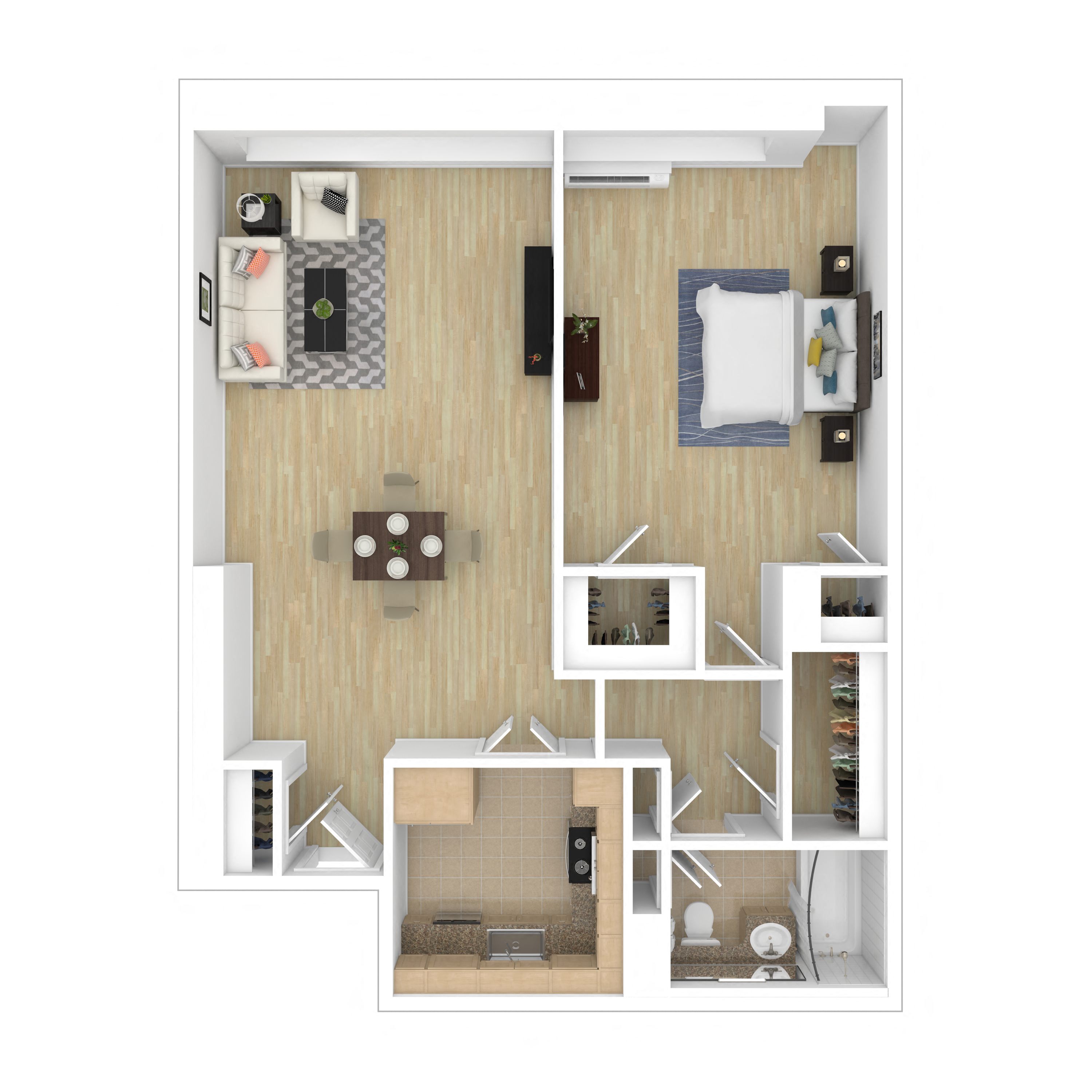 Floor plan layout diagram for 1J